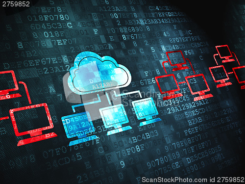Image of Cloud computing concept: Cloud Technology on digital background