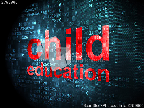 Image of Education concept: Child Education on digital background