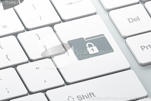 Image of Business concept: Folder on computer keyboard background