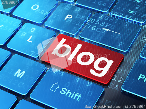 Image of Web design concept: Blog on computer keyboard background