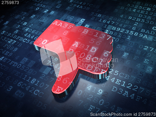 Image of Social network concept: Red Unlike on digital background