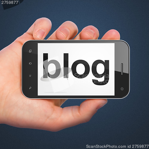 Image of SEO web development concept: Blog on smartphone