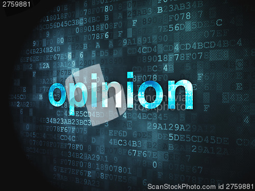 Image of Marketing concept: Opinion on digital background