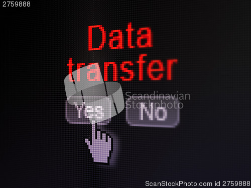 Image of Information concept: Data Transfer on digital computer screen