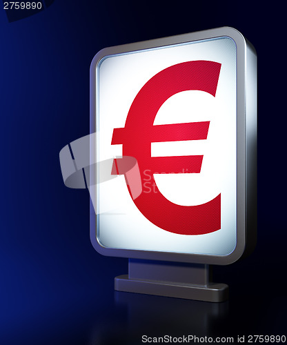 Image of Currency concept: Euro on billboard background
