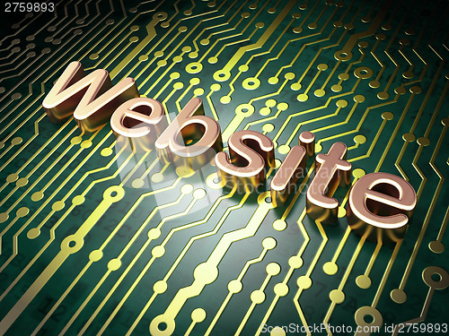 Image of SEO web design concept: Website on circuit board background