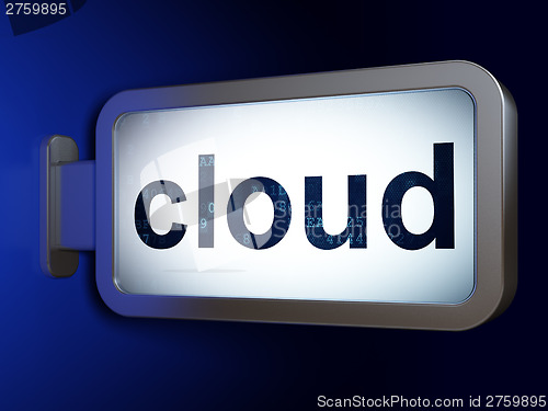 Image of Networking concept: Cloud on billboard background