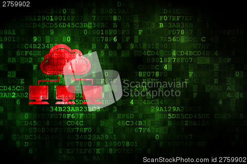 Image of computing concept: Cloud Network on digital background