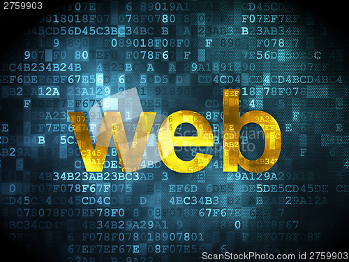Image of SEO web development concept: Web on digital background