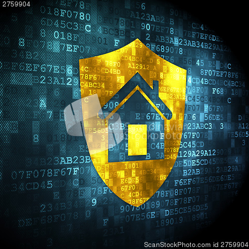 Image of Protection concept: Shield on digital background