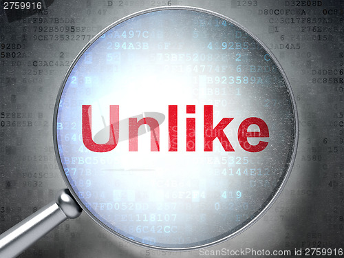 Image of Social media concept: Unlike with optical glass