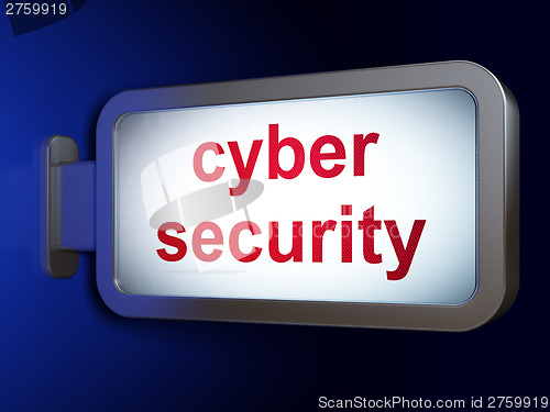 Image of Security concept: Cyber Security on billboard background