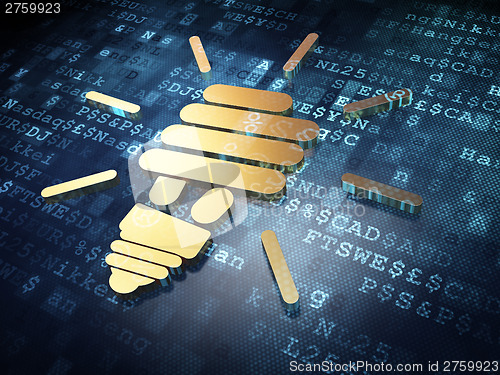 Image of Finance concept: Golden Energy Saving Lamp