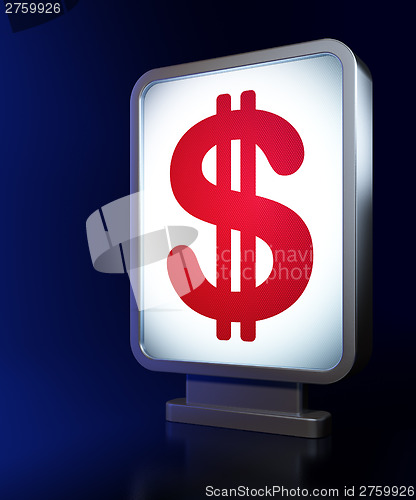 Image of Currency concept: Dollar on billboard background