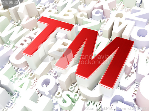 Image of Law concept: Trademark on alphabet background