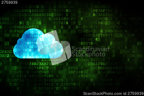 Image of Cloud computing concept: Cloud on digital background