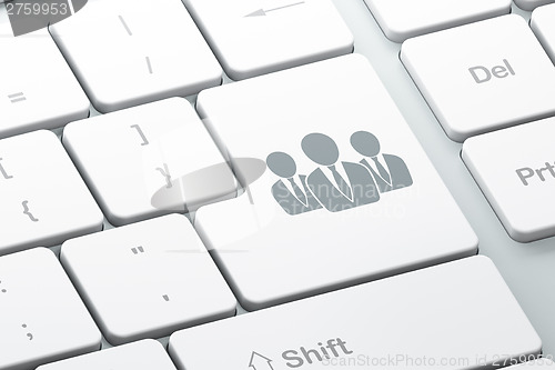 Image of News concept: Business People on computer keyboard background