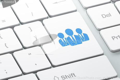 Image of News concept: Business People on computer keyboard background
