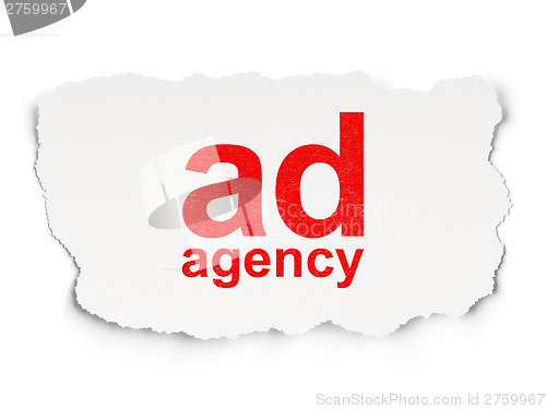 Image of Marketing concept: Ad Agency on Paper background
