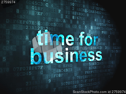 Image of Timeline concept: Time for Business on digital background