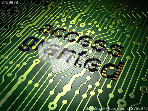 Image of Privacy concept: Access Granted on circuit board background
