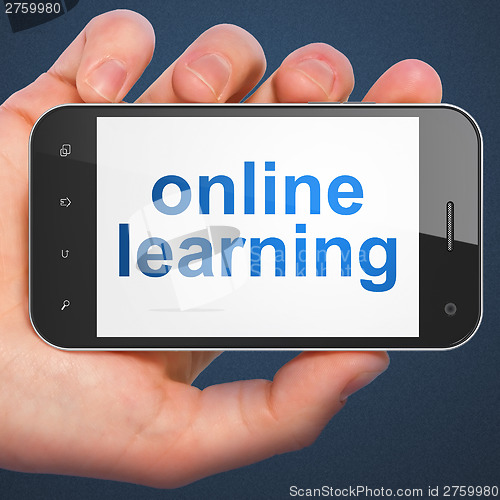 Image of Education concept: Online Learning on smartphone