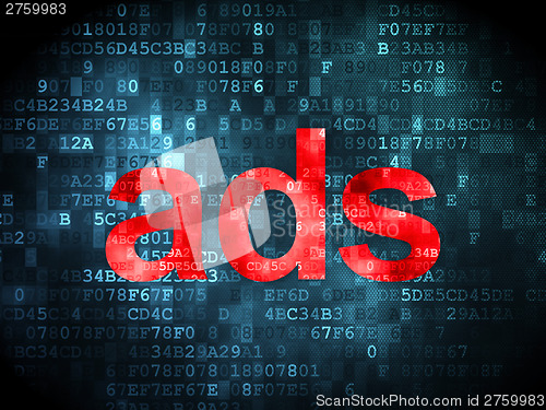 Image of Marketing concept: Ads on digital background