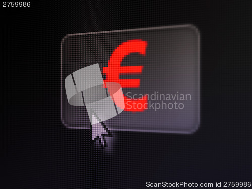 Image of Currency concept: Euro on digital button background