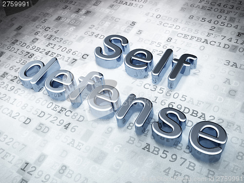 Image of Security concept: Silver Self Defense on digital background