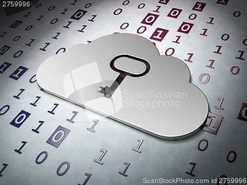 Image of computing concept:  Cloud Whis Key on Binary Code backgrou