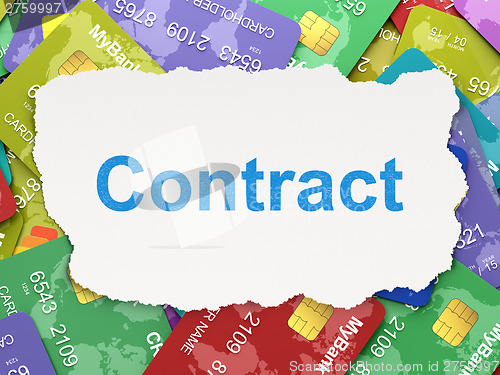 Image of Business concept: Contract on Credit Card background