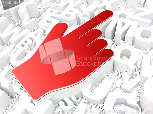Image of Web design concept: Mouse Cursor on alphabet background