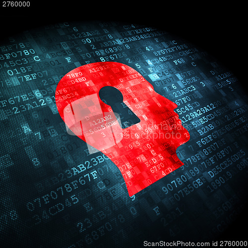 Image of Education concept: Head Whis Keyhole on digital background