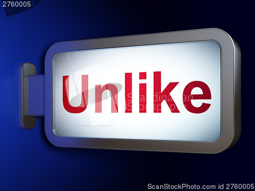 Image of Social network concept: Unlike on billboard background
