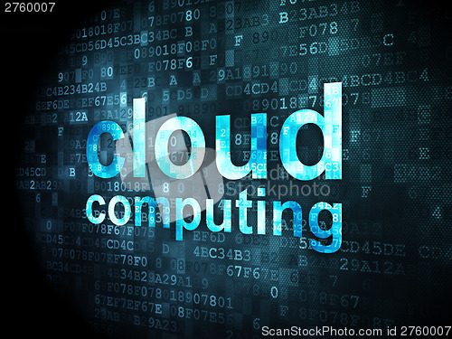 Image of Cloud computing concept: Cloud Computing on digital background