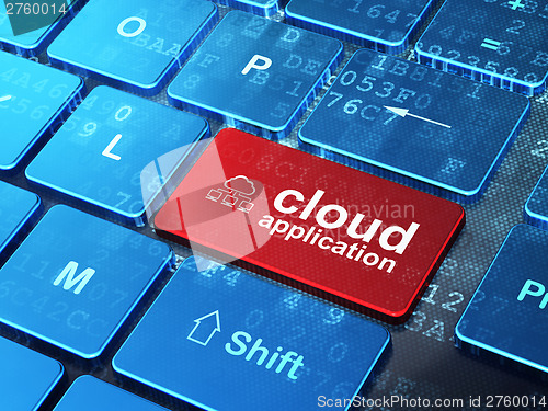 Image of Cloud computing concept: Cloud Network and Cloud Application on