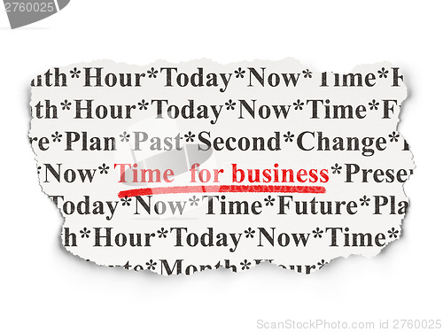 Image of Time concept: Time for Business on Paper background