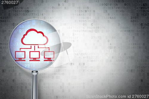 Image of Networking concept:  Cloud Network with optical glass on digital