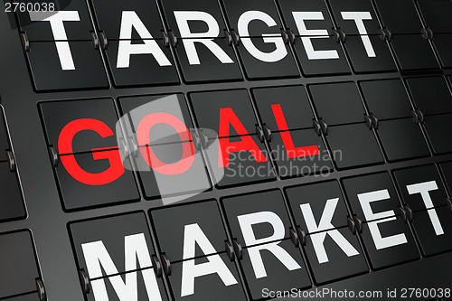 Image of Advertising concept: Goal on airport board background