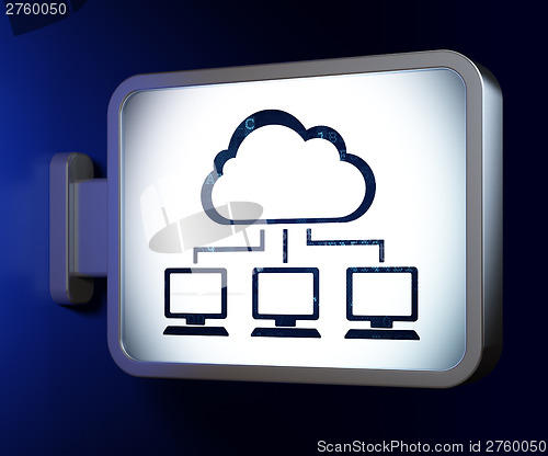 Image of Cloud computing concept: Cloud Network on billboard background