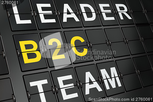 Image of Business concept: B2c on airport board background
