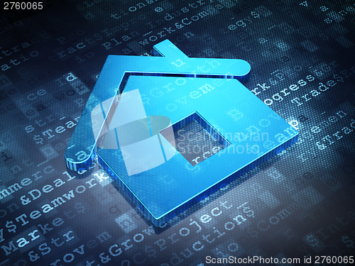 Image of Business concept: Blue Home on digital background