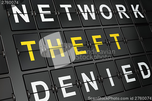 Image of Safety concept: Theft on airport board background