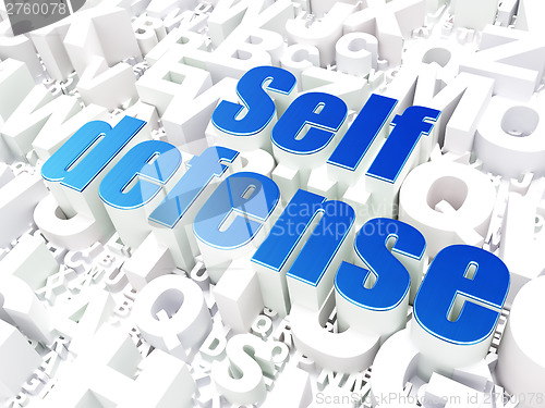 Image of Protection concept: Self Defense on alphabet background