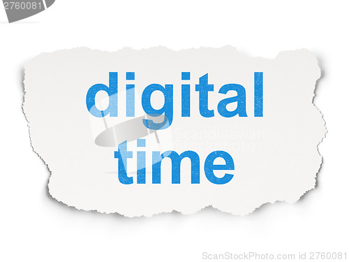 Image of Time concept: Digital Time on Paper background