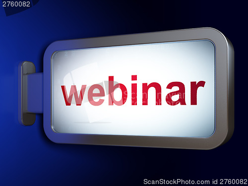 Image of Education concept: Webinar on billboard background