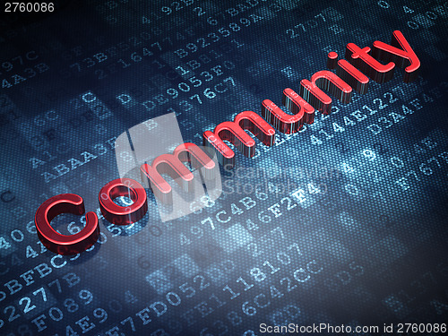 Image of Social media concept: Red Community on digital background