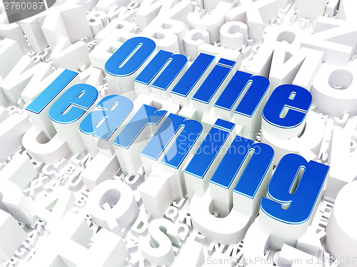 Image of Education concept: Online Learning on alphabet background