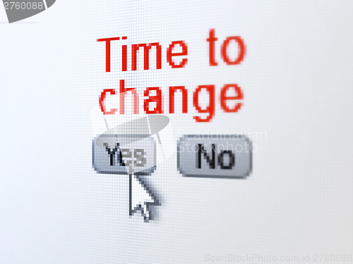 Image of Timeline concept: Time to Change on digital computer screen