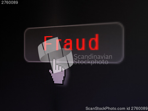 Image of Protection concept: Fraud on digital button background